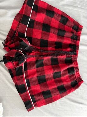 Red and Black Buffalo Plaid Lounge Shorts